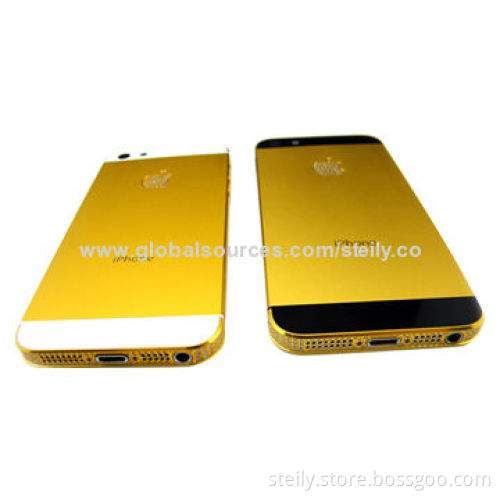 Back cover housing with diamond replacement, with small accessories, for iPhone 5 gold